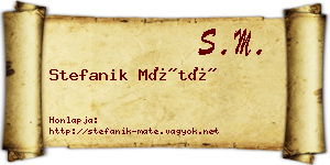 Stefanik Máté névjegykártya